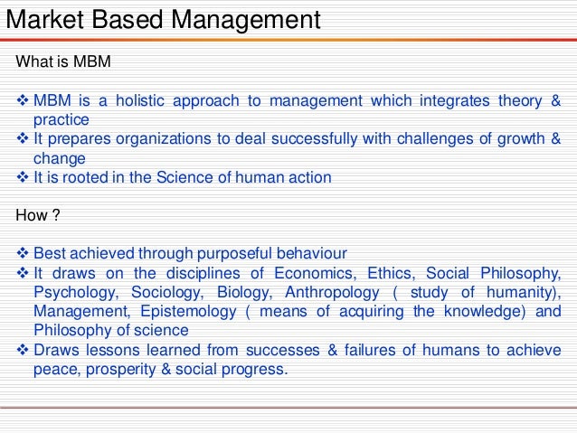 market-based management essay institute